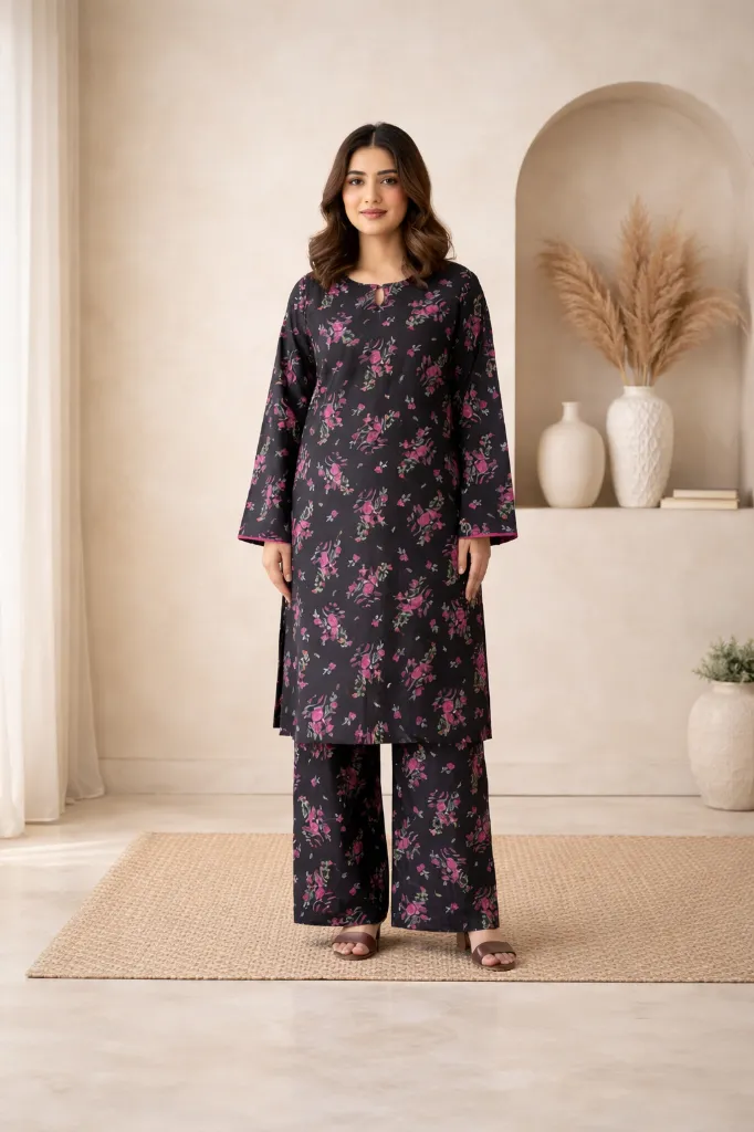 Elegant indoor portrait with floral kurta.webp