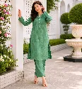 Sage green kurta set, textured co-ord set, daily wear kurta, office wear suit, Shopit women’s ethnic wear, summer cotton kurta set